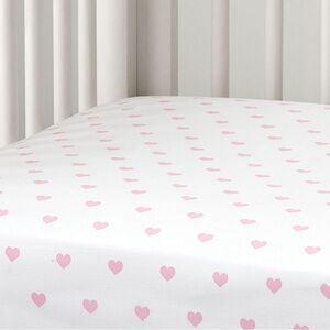 Like New Pottery Barn Kids Heart Fitted Crib Sheet